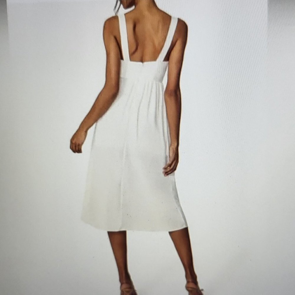 WeWoreWhat Corset Satin Charmeuse Midi Dress in Whisper White NWT Size Medium - Picture 2 of 11